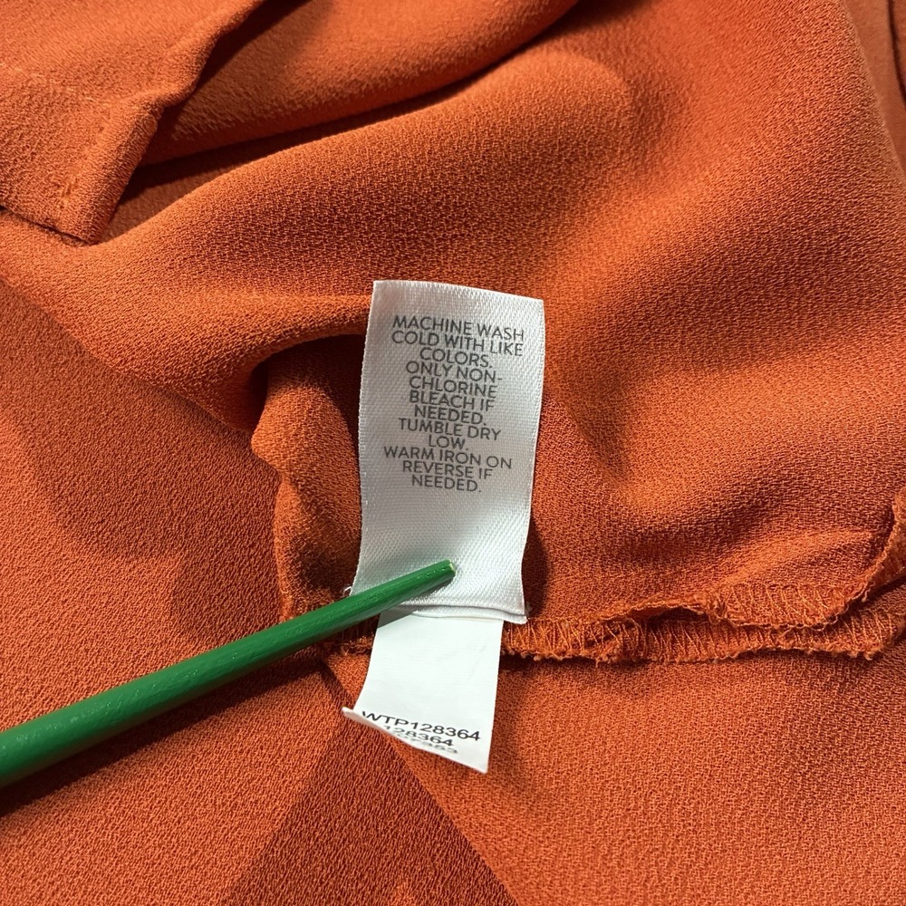 J Jill Long Sleeve Button Up Blouse Burnt Orange Women's 2X Career Basic Classic - Picture 7 of 12